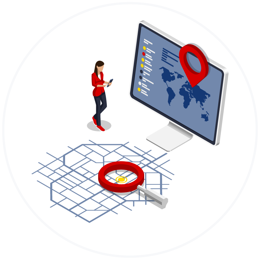 international shipping and location tracking illustration