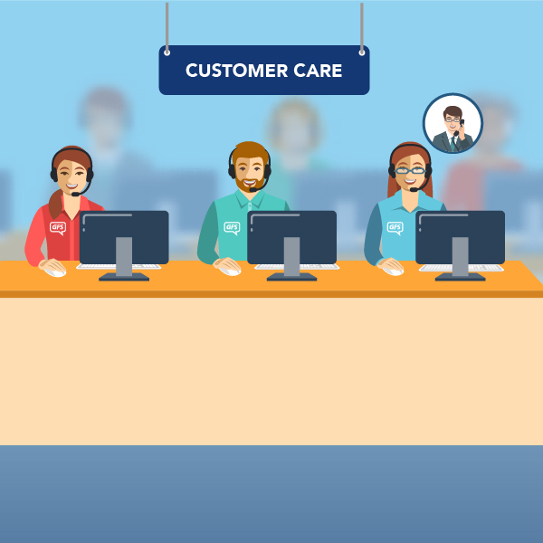 illustration of customer care team