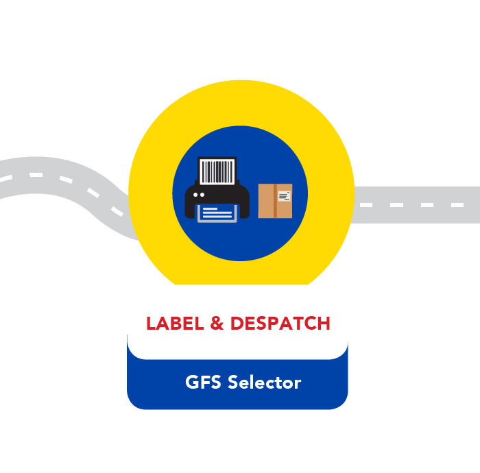 label & despatch GFS selector