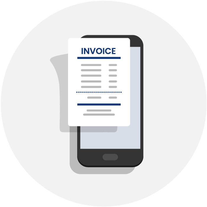invoice on a phone illustration