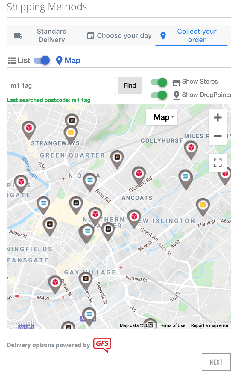 click and collect destinations