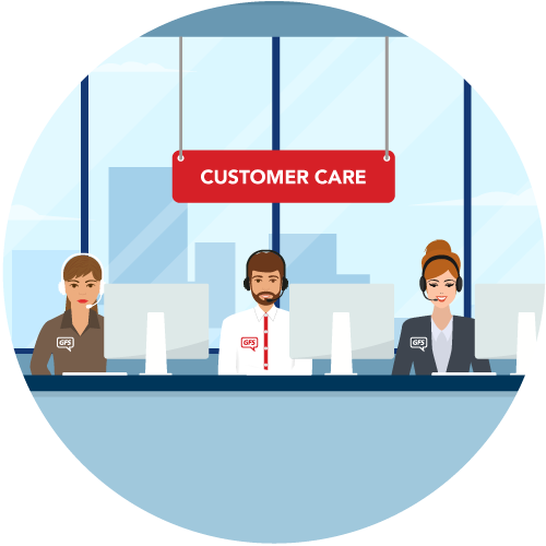 illustration of customer service team