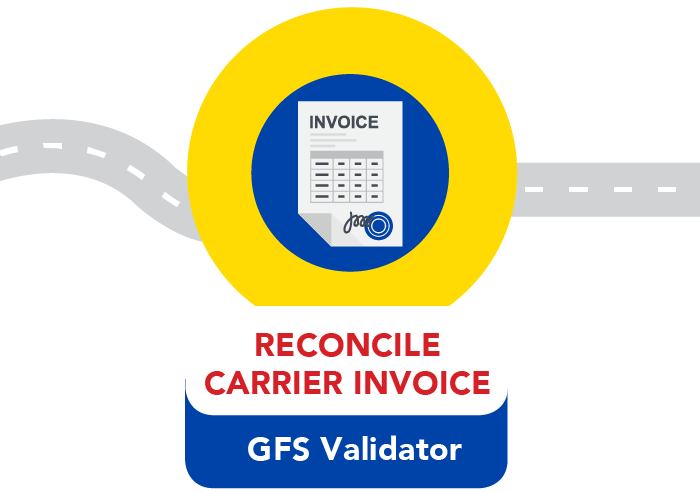 GFS validator reconcile carrier invoice